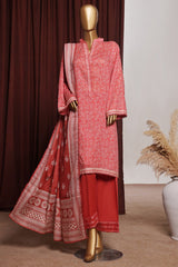 Bin Saeed Exclusive Printed Lawn With Farshi Shalwar Vol-06 Suit-NSM-2168-Pink