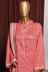 Bin Saeed Exclusive Printed Lawn With Farshi Shalwar Vol-06 Suit-NSM-2168-Pink