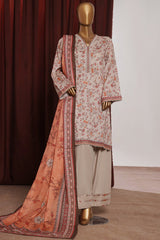 Bin Saeed Exclusive Printed Lawn With Farshi Shalwar Vol-06 Suit-NSM-2169-Skin