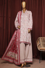 Bin Saeed Exclusive Printed Lawn With Farshi Shalwar Vol-06 Suit-NSM-2170-Pink