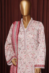 Bin Saeed Exclusive Printed Lawn With Farshi Shalwar Vol-06 Suit-NSM-2170-Pink