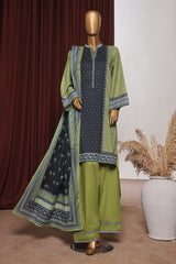 Bin Saeed Exclusive Printed Lawn With Farshi Shalwar Vol-06 Suit-NSM-2171-Green