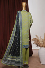 Bin Saeed Exclusive Printed Lawn With Farshi Shalwar Vol-06 Suit-NSM-2171-Green