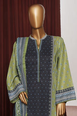 Bin Saeed Exclusive Printed Lawn With Farshi Shalwar Vol-06 Suit-NSM-2171-Green