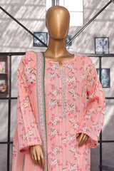 Bin Saeed Stitched 3 Piece Exclusive Printed Lawn Vol-07 Suit-NSM-2196-Pink
