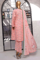 Bin Saeed Stitched 3 Piece Exclusive Printed Lawn Vol-07 Suit-NSM-2196-Pink