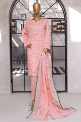 Bin Saeed Stitched 3 Piece Exclusive Printed Lawn Vol-07 Suit-NSM-2196-Pink