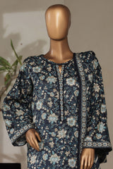 Bin Saeed Stitched 3 Piece Exclusive Printed Lawn Vol-07 Suit-NSM-2197-Navy Blue