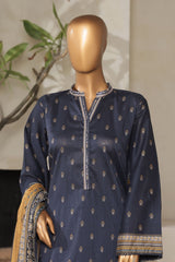 Bin Saeed Stitched 3 Piece Exclusive Printed Lawn Vol-07 Suit-NSM-2199-Navy Blue