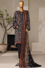 Bin Saeed Stitched 3 Piece Exclusive Printed Lawn Vol-07 Suit-NSM-2207-Black