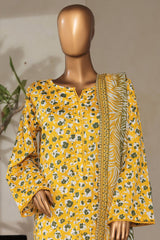 Bin Saeed Stitched 3 Piece Exclusive Printed Lawn Vol-07 Suit-NSM-2208-Yellow