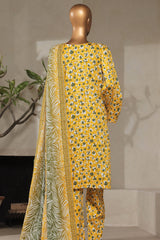 Bin Saeed Stitched 3 Piece Exclusive Printed Lawn Vol-07 Suit-NSM-2208-Yellow