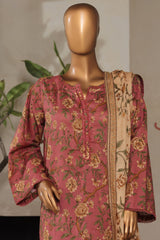 Bin Saeed Stitched 3 Piece Exclusive Printed Lawn Vol-07 Suit-NSM-2209-Fuchsia