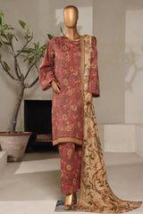 Bin Saeed Stitched 3 Piece Exclusive Printed Lawn Vol-07 Suit-NSM-2209-Fuchsia