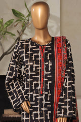 Bin Saeed Stitched 3 Piece Exclusive Printed Lawn Vol-07 Suit-NSM-2211-Black