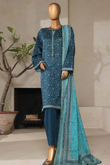 Bin Saeed Stitched 3 Piece Exclusive Printed Lawn Vol-07 Suit-NSM-2212-Teal