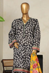 Bin Saeed Stitched 3 Piece Exclusive Printed Lawn Vol-08 Suit-NSM-2213-Black