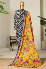 Bin Saeed Stitched 3 Piece Exclusive Printed Lawn Vol-08 Suit-NSM-2213-Black