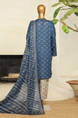 Bin Saeed Stitched 3 Piece Exclusive Printed Lawn Vol-08 Suit-NSM-2217-Blue