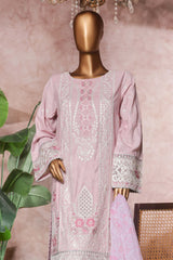 Bin Saeed Stitched 3 Piece Luxe Self & Self Suit-NSM-2222-Pink