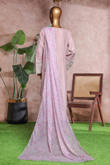 Bin Saeed Stitched 3 Piece Luxe Self & Self Suit-NSM-2222-Pink