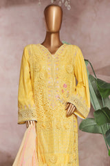 Bin Saeed Stitched 3 Piece Luxe Self & Self Collection'2025-NSM-2223-Yellow