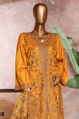Bin Saeed Stitched 3 Piece Luxe Self & Self Suit-NSM-2224-Mustard