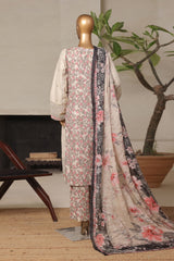 Bin Saeed Stitched 3 Piece Luxury Plain Cotton With Printed Back Vol-02 Collection'2025-NSM-2228-Skin