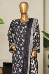 Bin Saeed Stitched 3 Piece Exclusive Printed Lawn Vol-09 Suit-NSM-2237-Black