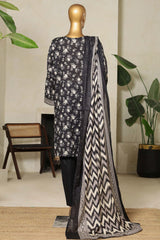 Bin Saeed Stitched 3 Piece Exclusive Printed Lawn Vol-09 Suit-NSM-2237-Black