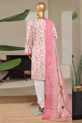 Bin Saeed Stitched 3 Piece Exclusive Printed Lawn Vol-09 Suit-NSM-2238-Pink