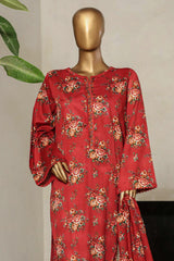 Bin Saeed Stitched 3 Piece Exclusive Printed Lawn Vol-09 Suit-NSM-2243-Maroon