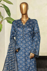 Bin Saeed Stitched 3 Piece Exclusive Printed Lawn Vol-09 Suit-NSM-2244-Blue