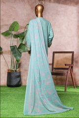 Bin Saeed Stitched 3 Piece Luxe Self & Self Suit-NSM-2245-Mint