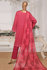 Bin Saeed Stitched 3 Piece Exc Printed Lawn Vol-03 Suit-NSM-2262-Pink