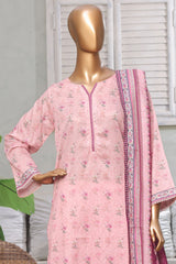 Bin Saeed Stitched 3 Piece Exc Printed Lawn Vol-03 Suit-NSM-2263-Pink