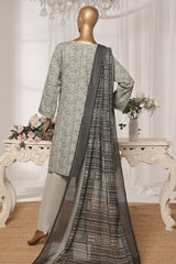 Bin Saeed Stitched 3 Piece Exc Printed Lawn Vol-03 Suit-NSM-2265-Grey