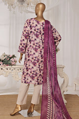 Bin Saeed Stitched 3 Piece Exc Printed Lawn Vol-03 Collection'2025-NSM-2266-Purple
