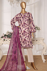 Bin Saeed Stitched 3 Piece Exc Printed Lawn Vol-03 Collection'2025-NSM-2266-Purple