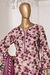 Bin Saeed Stitched 3 Piece Exc Printed Lawn Vol-03 Collection'2025-NSM-2266-Purple
