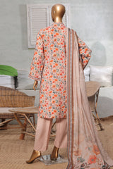 Bin Saeed Stitched 3 Piece Exc Printed Lawn Vol-03 Suit-NSM-2267-Brown