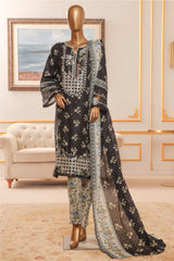 Bin Saeed Stitched 3 Piece Exclusive Chikankari Vol-07 Suit-NSM-2284-Black