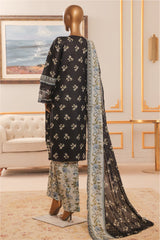 Bin Saeed Stitched 3 Piece Exclusive Chikankari Vol-07 Suit-NSM-2284-Black