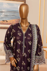 Bin Saeed Stitched 3 Piece Exclusive Chikankari Vol-07 Suit-NSM-2285-Purple