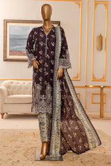 Bin Saeed Stitched 3 Piece Exclusive Chikankari Vol-07 Suit-NSM-2285-Purple