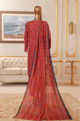 Bin Saeed Stitched 3 Piece Exclusive Chikankari Vol-07 Suit-NSM-2286-Mehroon