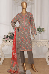 Bin Saeed Stitched 3 Piece Exc Printed Lawn Vol-03 Drop-02 Suit-NSM-2316-Green