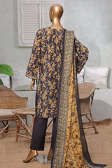 Bin Saeed Stitched 3 Piece Exc Printed Lawn Vol-03 Drop-02 Suit-NSM-2317-Black