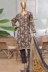 Bin Saeed Stitched 3 Piece Exc Printed Lawn Vol-03 Drop-02 Suit-NSM-2317-Black