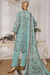 Bin Saeed Stitched 3 Piece Exc Printed Lawn Vol-03 Drop-02 Suit-NSM-2318-Sea Green